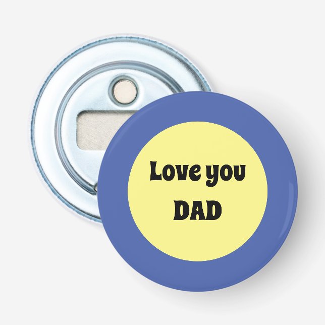 Yellow Big Dot Square Sticker Bottle Opener (Front)