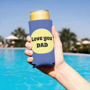 Yellow Big Dot Square Sticker Seltzer Can Cooler