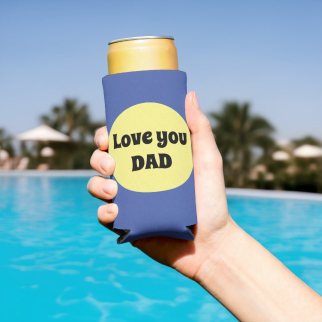 Yellow Big Dot Square Sticker Seltzer Can Cooler (In Situ Pool)