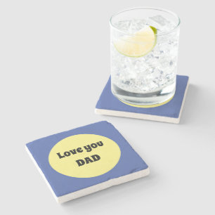 Yellow Big Dot Square Sticker Stone Coaster