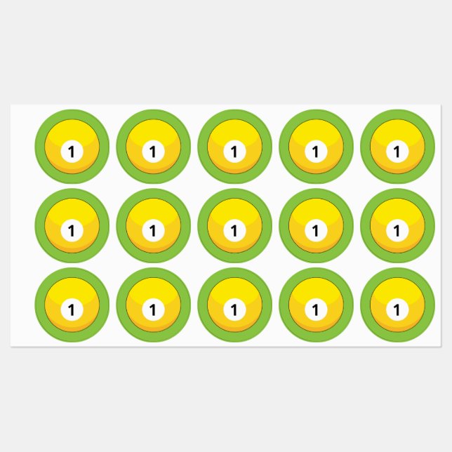 Yellow Billiard Ball Number One (Sheet)