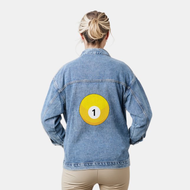 Yellow Billiard Ball Number One Denim Jacket (Model)
