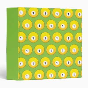 Yellow Billiard Ball Number One Pattern Binder