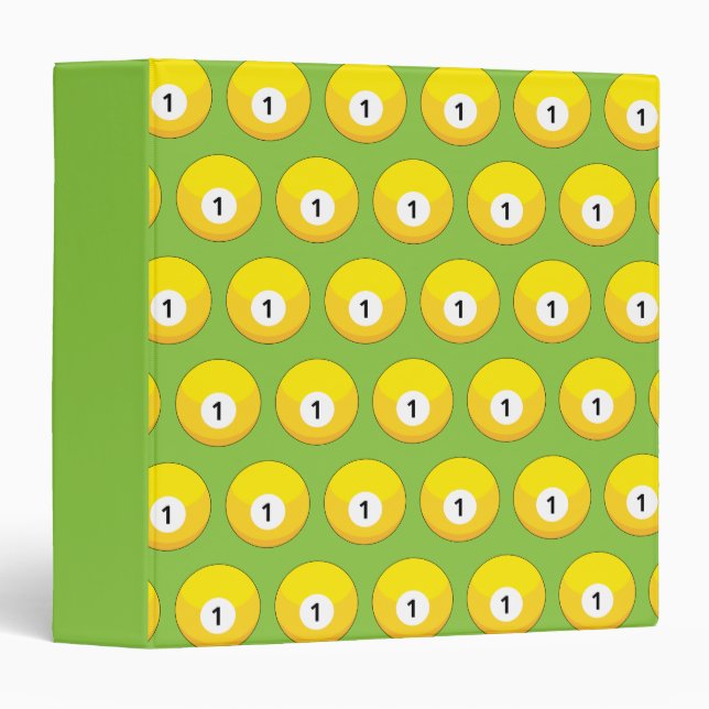 Yellow Billiard Ball Number One Pattern Binder (Front/Spine)