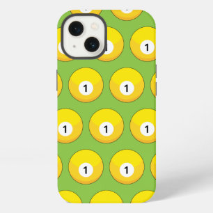 Yellow Billiard Ball Number One Pattern iPhone 13 Case