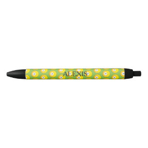 Yellow Billiard Ball Number One Personalize Black Ink Pen