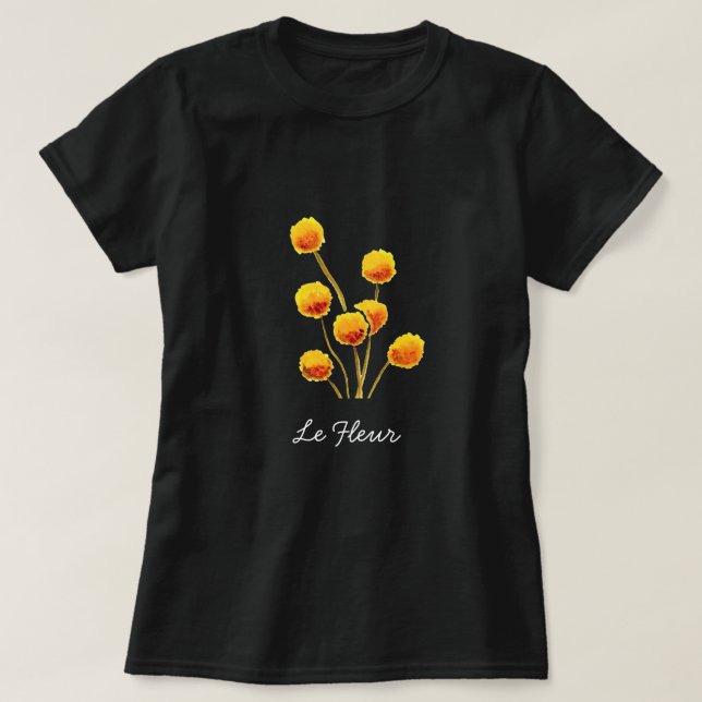 Yellow Billy Button native Australian flower T-Shirt (Design Front)