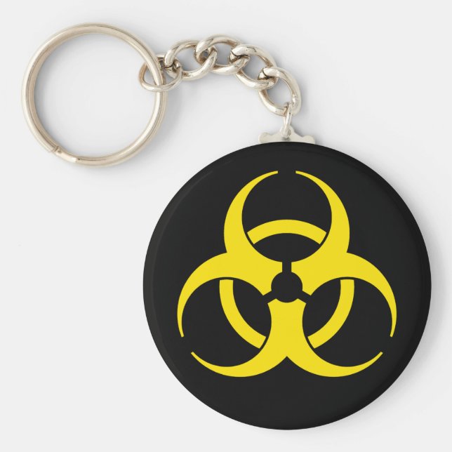 Yellow Biohazard Symbol Keychain (Front)