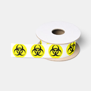 Yellow BioHazard Symbol Satin Ribbon