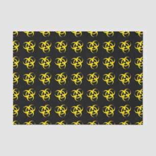 Yellow Biohazard Symbol Tissue Paper