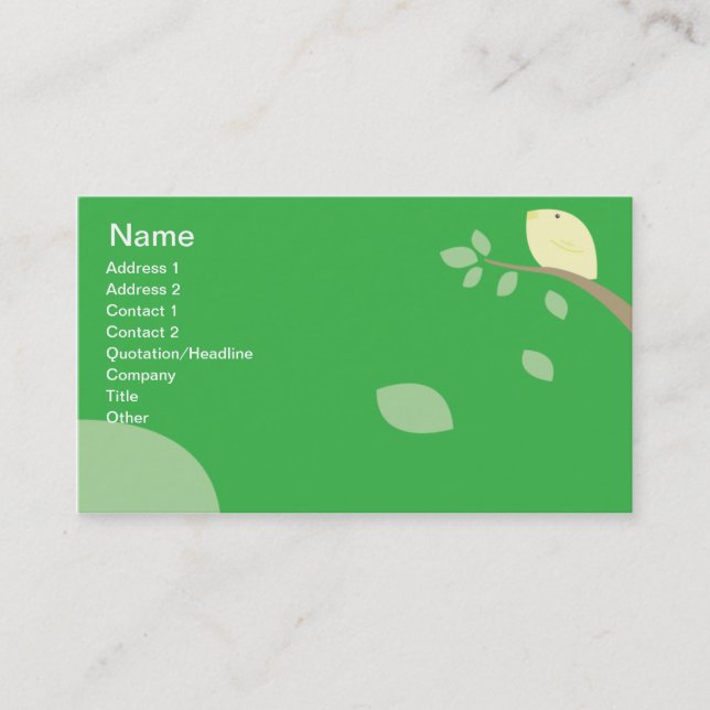 Yellow Bird - Business Card (Front)