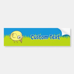 Yellow bird cartoon bumper sticker
