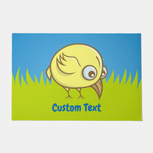 Yellow bird cartoon doormat