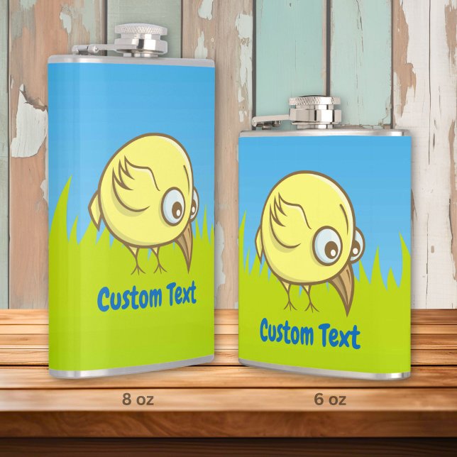 Yellow bird cartoon hip flask (Creator Uploaded)