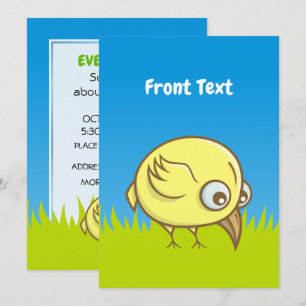 Yellow bird cartoon invitation