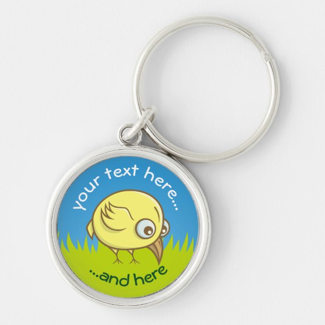 Yellow bird cartoon keychain (Front)