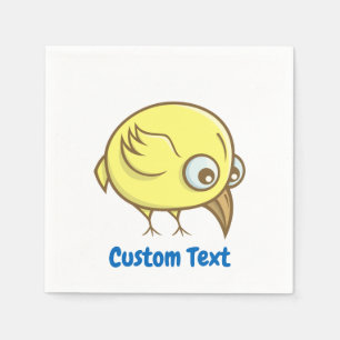 Yellow bird cartoon paper napkins