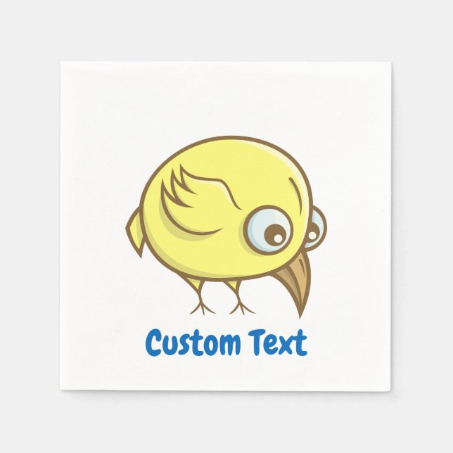 Yellow bird cartoon paper napkins (Front)