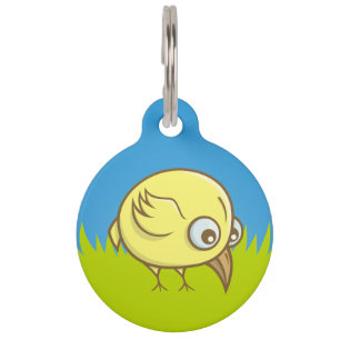Yellow bird cartoon pet tag
