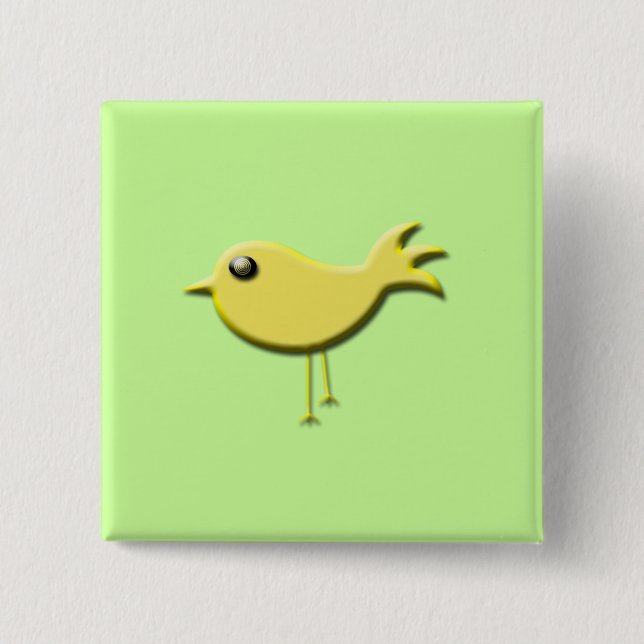 Yellow Bird Gifts 2 Inch Square Button (Front)
