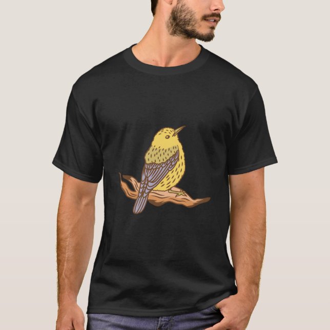 Yellow Bird Motif For Children T-Shirt (Front)