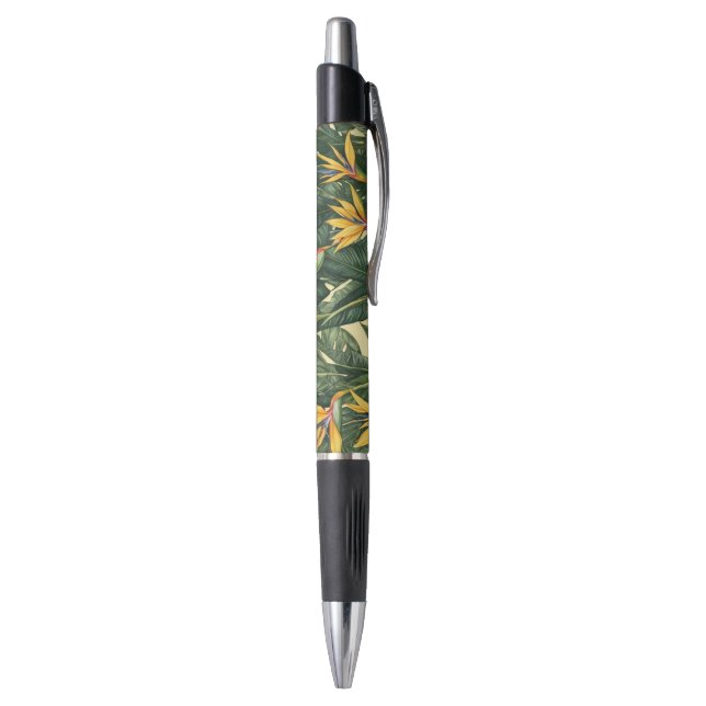 Yellow Bird of Paradise flower pattern Pen (Bottom (Vertical))