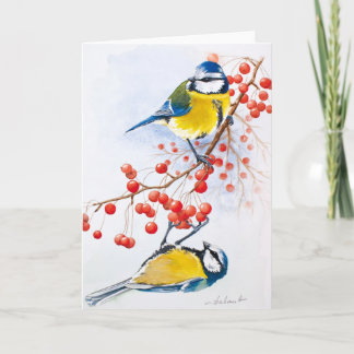 Yellow birds holiday card
