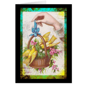 Yellow Birds in a Basket