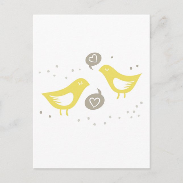 yellow birds talking about love postcard (Front)