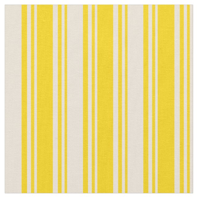 Yellow & Bisque Coloured Lined/Striped Pattern Fabric (Close Up)