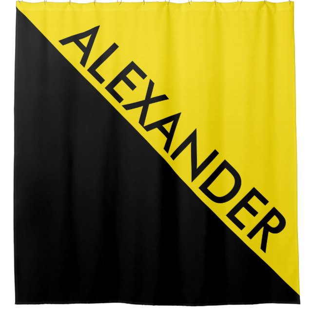 Yellow Black 2 Bold Triangles Diag Monogram (Front)