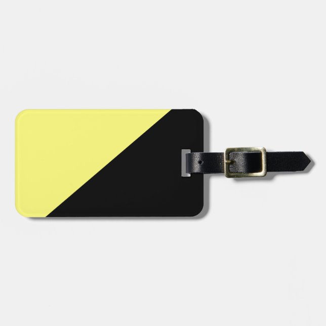 Yellow & Black Anarcho Capitalism Flag Luggage Tag (Front Horizontal)