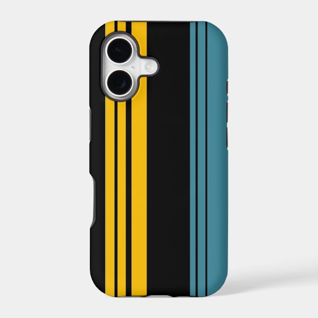 Yellow, Black and Blue Stripes Pattern (Back)