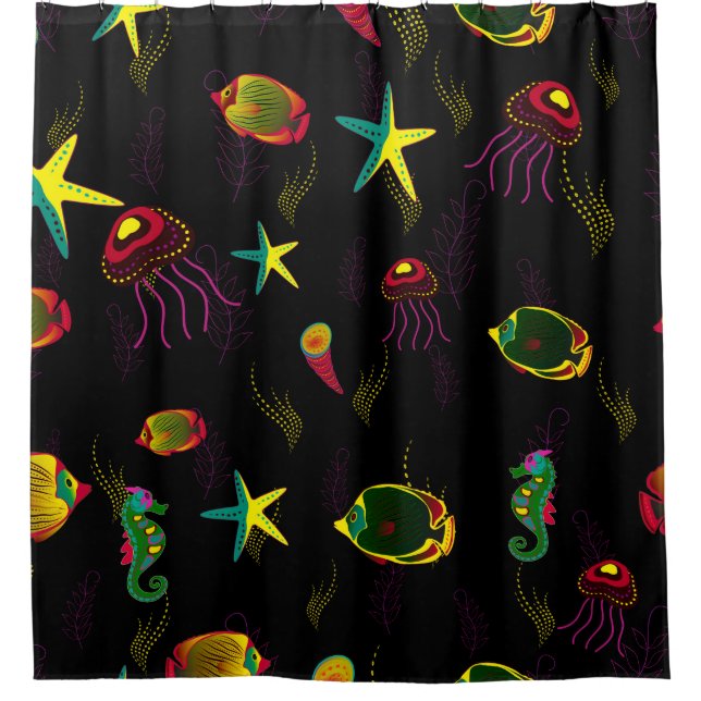 Yellow, black and brown fish seamless pattern. abs (Front)