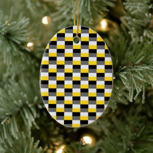 Yellow, Black and Gray Color Combination Ceramic Ornament