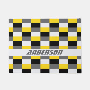 Yellow, Black and Gray Color Combination Doormat