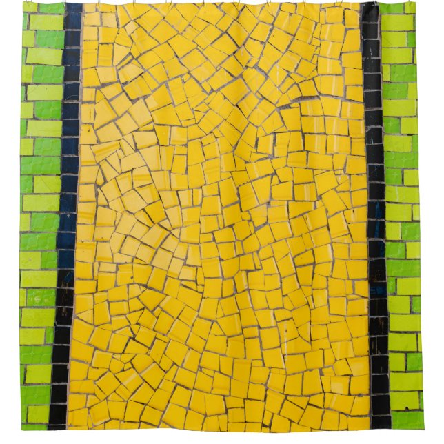 Yellow, black, and green brick wall planning (Front)