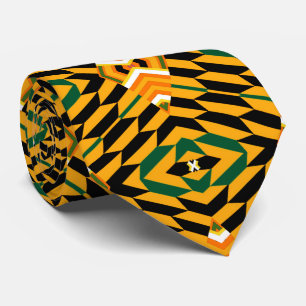 Yellow Black And Green Colourful Kente Print Tie