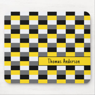 Yellow, Black and Grey Colour Combination Mouse Pad