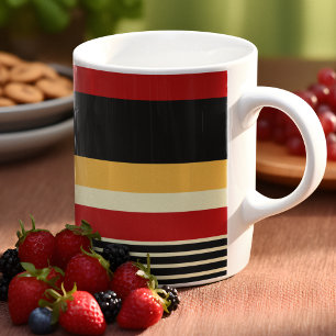 Yellow, Black and Red Stripes Coffee Mug