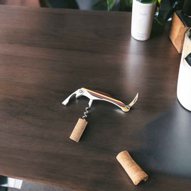 Yellow, Black and Red Stripes Corkscrew (Corkscrew Bottle Opener)