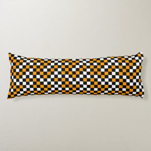 Yellow Black and White Chequered Body Pillow