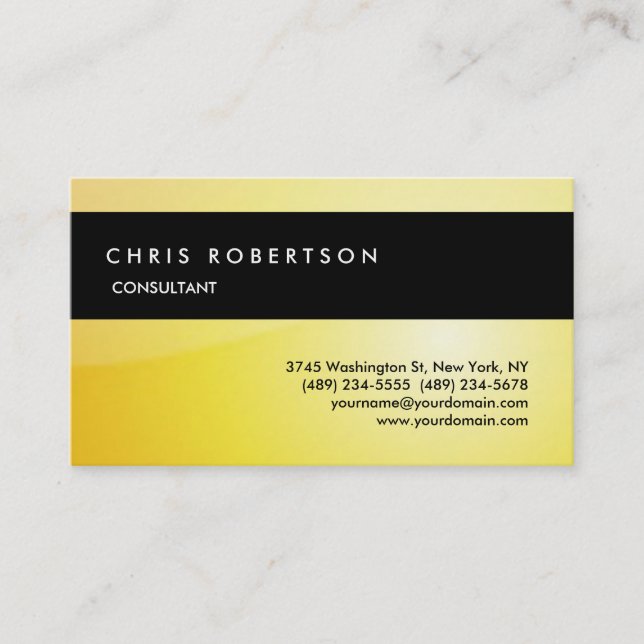 Yellow Black Attractive Charming Business Card (Front)