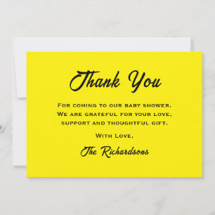 Yellow Black Baby Shower Mommy To Bee Cool Stylish Thank You Card
