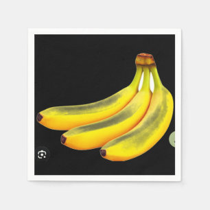 Yellow Black Banana Napkin