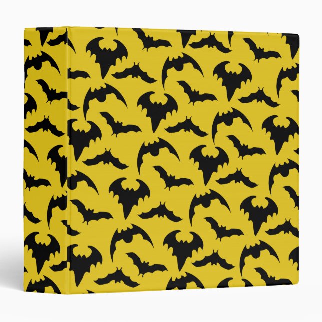 Yellow & Black Bats Halloween Binder (Front/Spine)