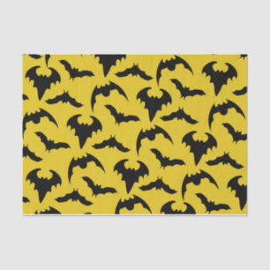 Yellow & Black Bats Halloween Party Tissue Paper