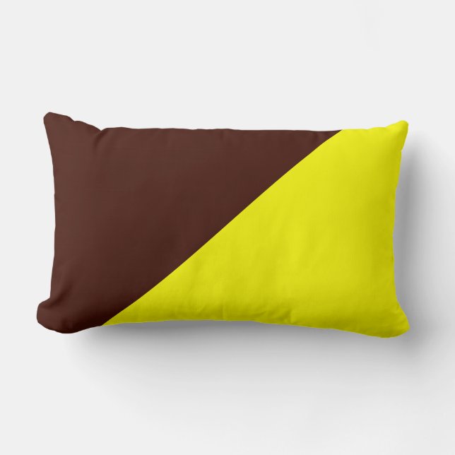 Yellow & Black Bean Solid Colour Background Lumbar Pillow (Front)