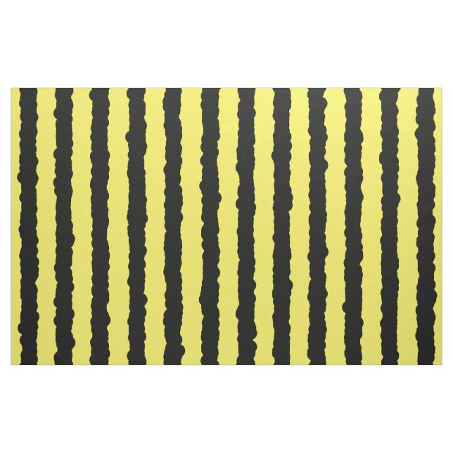 Yellow & Black Bee-Like Stripes Pattern Fabric (Yard)