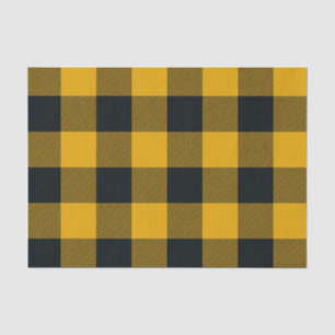 Yellow & Black Buffalo Chequered Plaid Rustic Tissue Paper